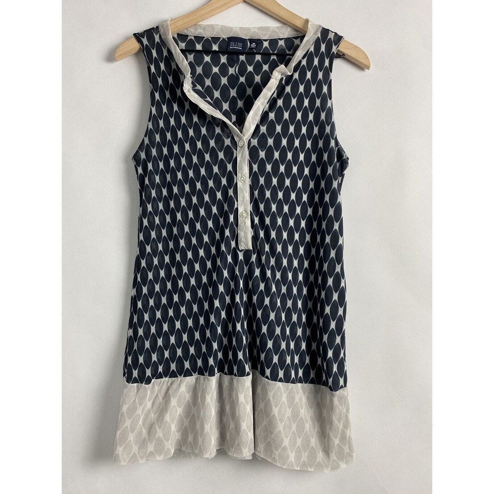 Women's Sleeveless top w/ raw hem Blue Saks Fifth Ave Small